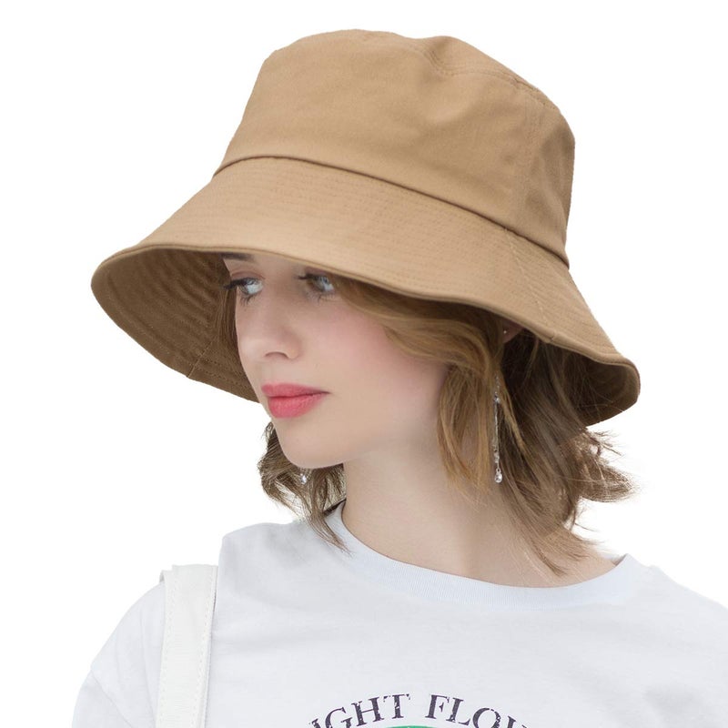 SOMALER Womens Cotton Wide Brim Sun Hats UPF63+ UV Packable Beach Hat Summer Bucket Cap for Travel - Image 1
